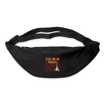 Kiss Me in French Funny Couples Humor Lovers - Gürteltasche - Schwarz - Vorne