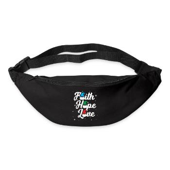 Religieuse Famille Foi Espoir Amour Noël Gnome - Sac banane - noir - Devant