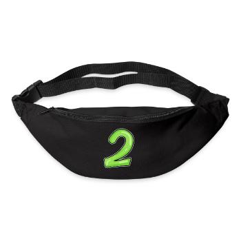 2 - Zahl - Nummer Zwei - 2 grün - Gürteltasche - Schwarz - Vorne