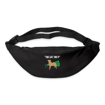 Guilty Dog Cat fait des farces à Noël - Sac banane - noir - Devant