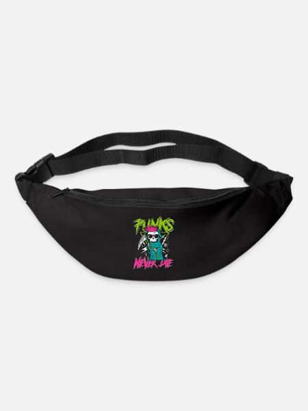 Punks sterben nie | Anti-Establishment-Schädel - Gürteltasche - Schwarz