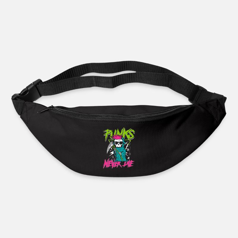 Punks sterben nie | Anti-Establishment-Schädel - Gürteltasche - Schwarz