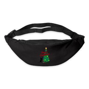 Verspielte Weihnachtskatze Frohes Fest Geschenk - Gürteltasche - Schwarz - Vorne