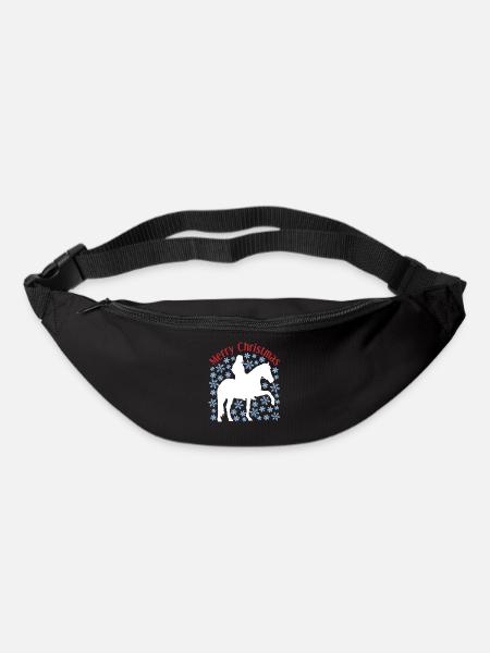 Weihnachtliches Mädchen-Pferd-Schnee Motiv - Gürteltasche - Schwarz