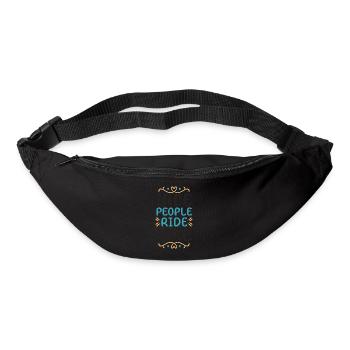 Les gens sympas font du vélo en disant citation - Sac banane - noir - Devant