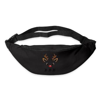 Ho Ho Ho Aufdruck Rentier - Gürteltasche - Schwarz - Vorne