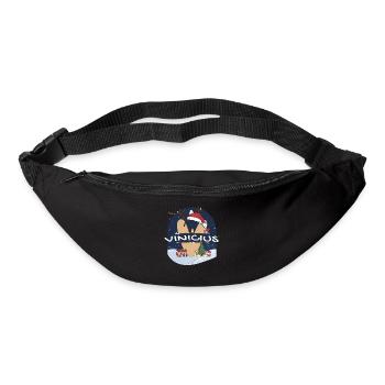 Nom génial de Vinicius w chapeau de père Noël dans le thème de Noël - Sac banane - noir - Devant