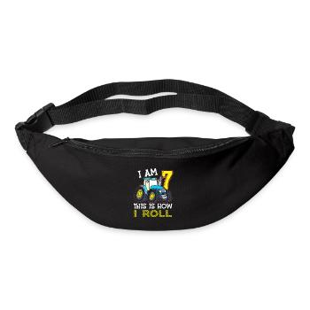7e anniversaire drôle tracteur cadeau - Sac banane - noir - Devant