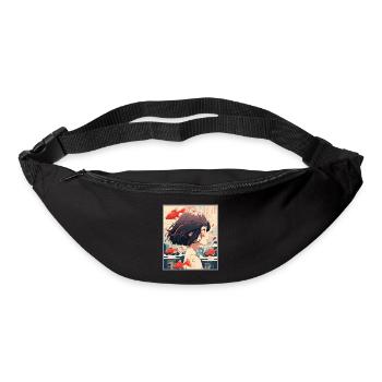 Vintage Japanisch Ästhetik Otaku Anime Girl - Gürteltasche - Schwarz - Vorne