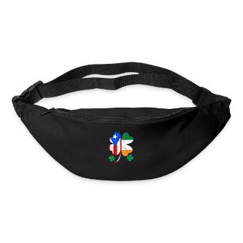 Drapeau portoricain irlandais trèfle d’Irlande - Sac banane - noir - Devant