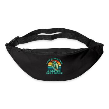 J’aime les caméléons T-shirt rétro - Sac banane - noir - Devant