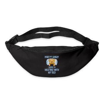 Fête, désolé, j’ai un rendez-vous avec mon lit 3 - Sac banane - noir - Devant
