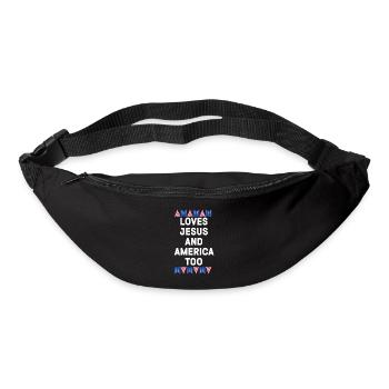 Loves Jesus and America Too God Christian - Bum bag - black - Front