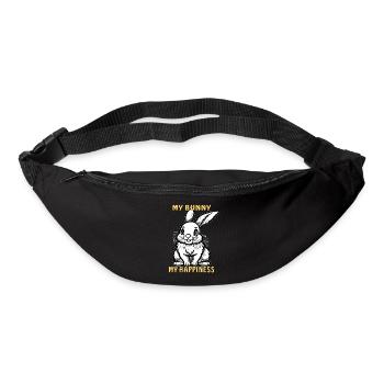 HASE MON LAPIN MON BONHEUR - Sac banane - noir - Devant