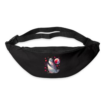 T-shirt amusant à la plage pour la Saint-Valentin, sceau d'amour - Sac banane - noir - Devant