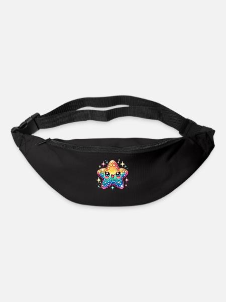Seestern Kawaii Niedliches Meeresleben - Gürteltasche - Schwarz