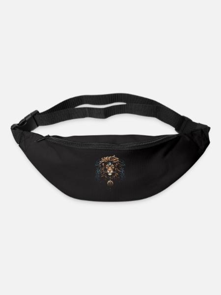 Steampunk Fantasy-Kunstwerk Löwen - Gürteltasche - Schwarz