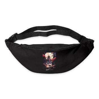 Japanese Wolf Wolves Manga Tokyo Cherry Blossoms - Bum bag - black - Front