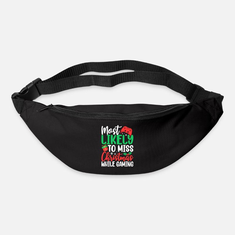 Le plus susceptible de manquer Noël en jouant à Funny - Sac banane - noir