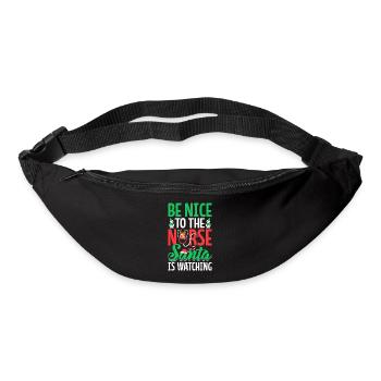 Soyez gentil avec l’infirmière Le Père Noël regarde Noël drôle - Sac banane - noir - Devant