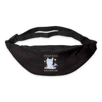 Kawaii Dragon in Ugly Christmas Sweater Style - Bum bag - black - Front