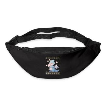 Kawaii Dragon in Ugly Christmas Sweater Style - Bum bag - black - Front