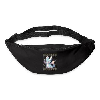 Kawaii Dragon in Ugly Christmas Sweater Style - Bum bag - black - Front