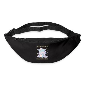Kawaii Dragon in Ugly Christmas Sweater Style - Bum bag - black - Front