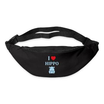 amour petit hippopotame - Sac banane - noir - Devant