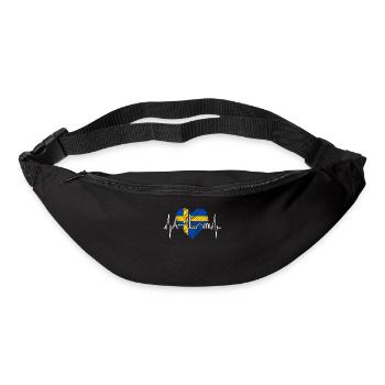 Stockholm Skyline Heartbeat Heart I Love Suède - Sac banane - noir - Devant