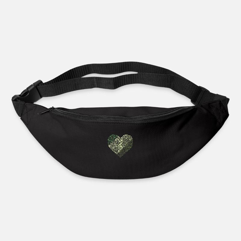 Nuage de mots avec notes de musique et clé - Sac banane - noir