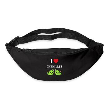 Chenilles insecte Amour petite chenille - Sac banane - noir - Devant