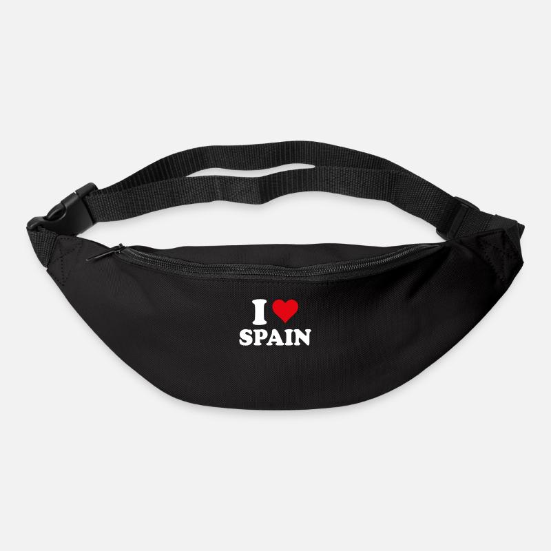 I Love Espagne Coeur Cadeau Espagnol Espagnole - Sac banane - noir