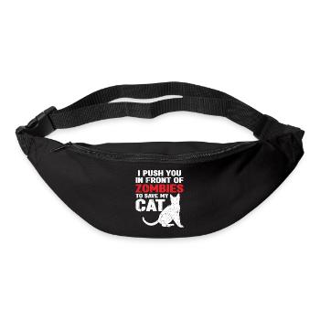Des zombies qui fuient pour sauver mon chat - Sac banane - noir - Devant
