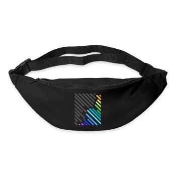 Rayures grises colorées - Sac banane - noir - Devant