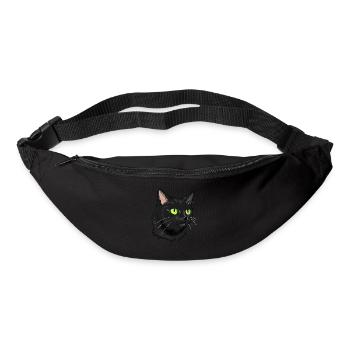 Black Cat Green Eyes - Bum bag - black - Front