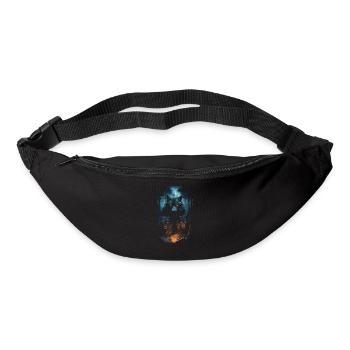 Fantasy Wolves Wolf Moonlight Illustration - Bum bag - black - Front