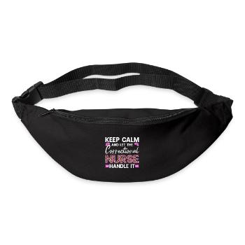 Infirmière correctionnelle, manipulez-le - Gardez votre calme, cadeau drôle - Sac banane - noir - Devant