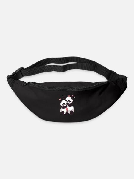 Je t’aime Panda - Sac banane - noir