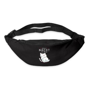 Möge die Nacht mit dir sein - Schlafshirt Katze - Gürteltasche - Schwarz - Vorne