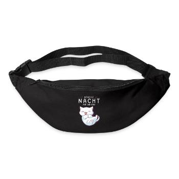 Möge die Nacht mit dir sein - Schlafshirt Katze - Gürteltasche - Schwarz - Vorne