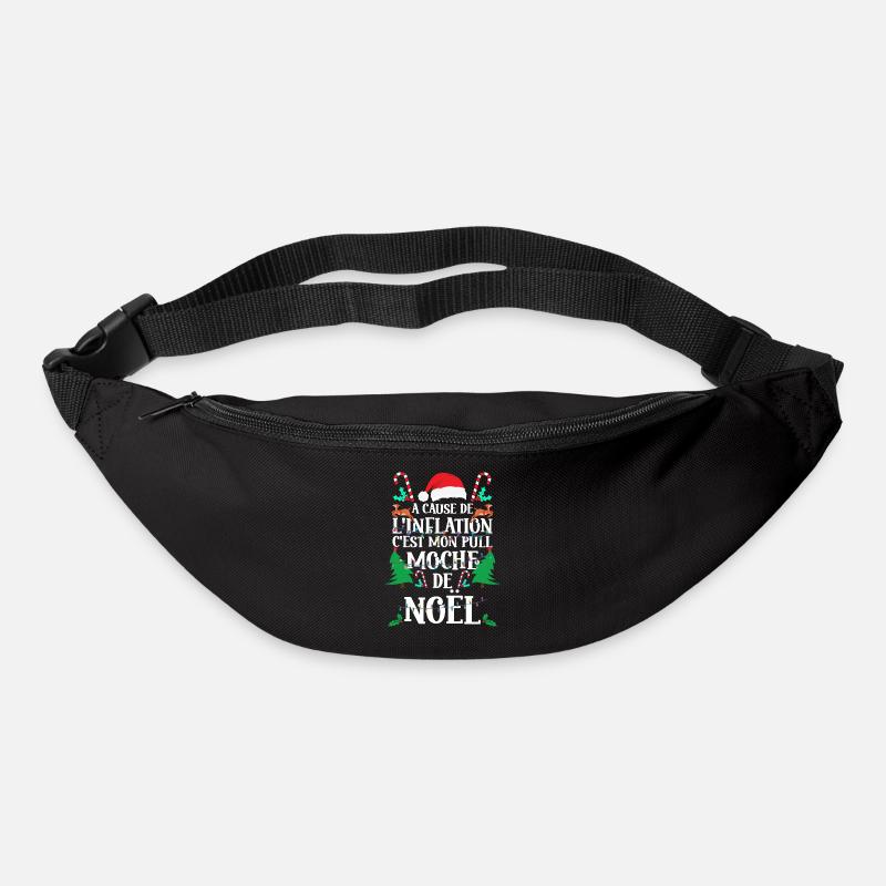 C'est Mon Pull Moche De Noël Inflation Cadeau - Sac banane - noir