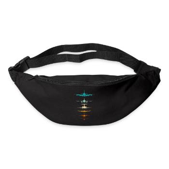 Silhouette d’avions pour pilote, instructeur de vol - Sac banane - noir - Devant