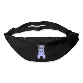 Nilpferd mit Brille - Gürteltasche - Schwarz - Vorne
