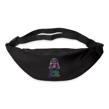 Gorille rétro - Sac banane - noir - Devant