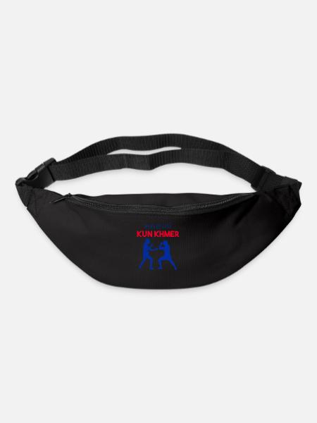Temple du Cambodge Khmer Vintage drapeau je cadeau - Sac banane - noir