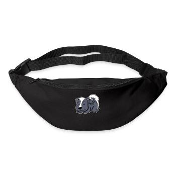 Skunk Family - Skunk avec bébé - Sac banane - noir - Devant