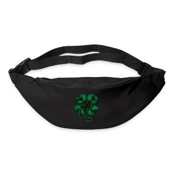 Green four-leaf clover - Bum bag - black - Front