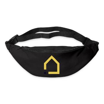 Icone : Smart FLAT (Or & Carré noir/ Transparent) - Sac banane - noir - Devant