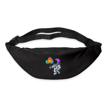 Astronaute tenant des ballons de planète Système solaire - Sac banane - noir - Devant